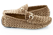 Men's Mocha Velvet Diamond Bit-Loafer