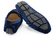 Men's Navy Blue Velvet Diamond Bit-Loafer