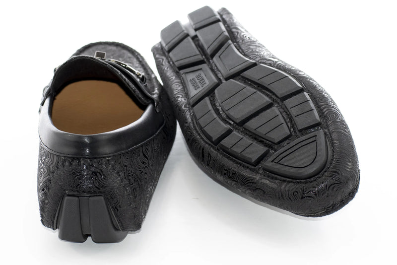 Black Wavy Metallic Designer Bit Driver Loafer