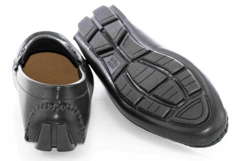 Black Gingham Textured Designer Bit Driver Loafer