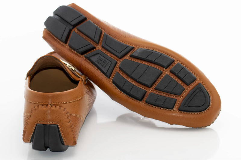 Brown Perforated Designer Bit Driver Loafer