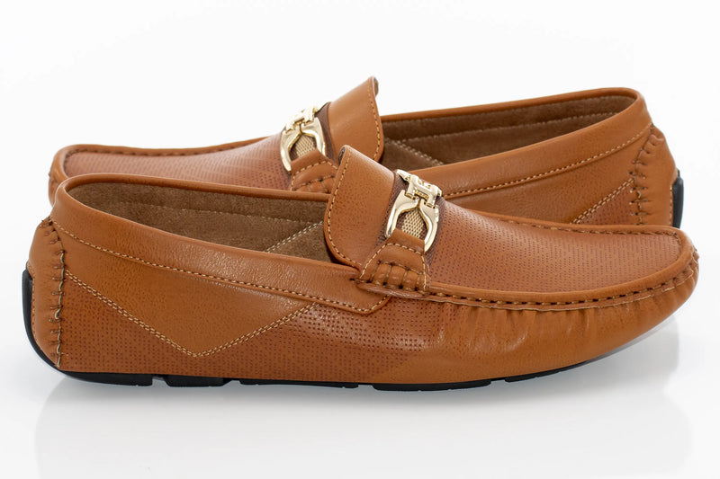 Brown Perforated Designer Bit Driver Loafer