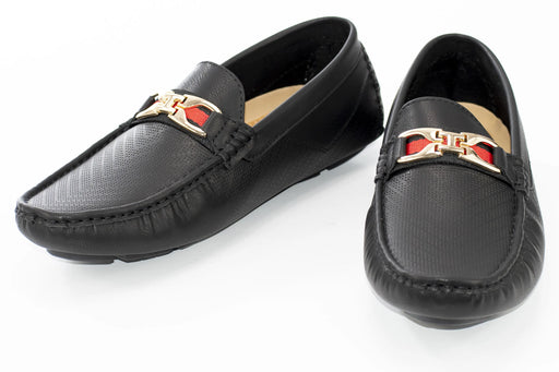 Black Perforated Designer Bit Driver Loafer