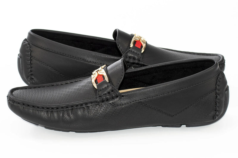 Black Perforated Designer Bit Driver Loafer