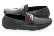 Black Perforated Designer Bit Driver Loafer