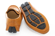 Camel Perforated Designer Bit Driver Loafer