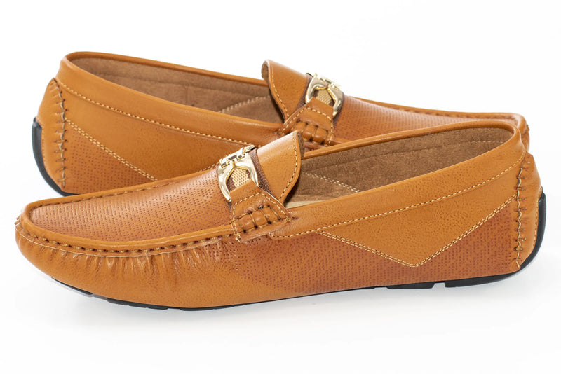 Camel Perforated Designer Bit Driver Loafer