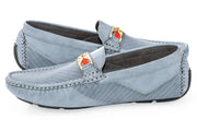 Gray Perforated Designer Bit Driver Loafer