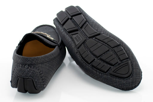 Men's Black Crosshatch Bit-Loafer Back, Sole