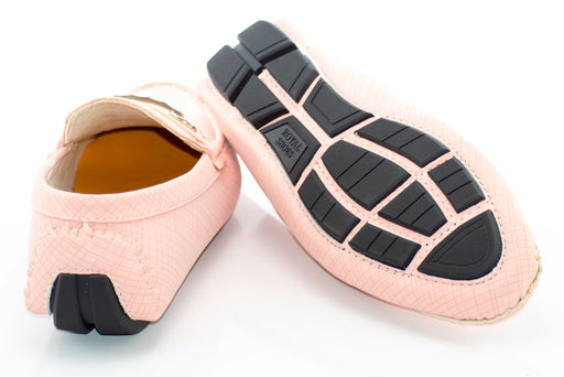 Men's Dusty Rose Pink Crosshatch Bit-Loafer Back, Sole