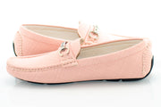 Men's Dusty Rose Pink Crosshatch Bit-Loafer Quarter, Heel