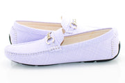 Men's Lavender Purple Crosshatch Bit-Loafer Quarter, Heel