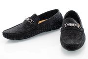 Men's Black Ogee Textured Loafer Bit, Toe, And Upper