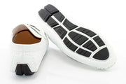 Men's White Ogee Textured Loafer Back, Sole