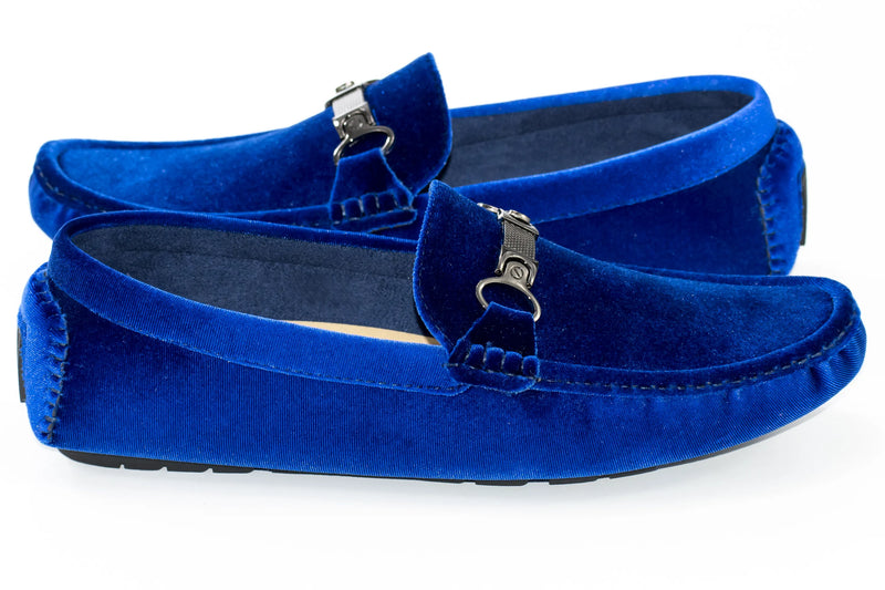 Royal Velvet Metal Clasp Driver Loafer