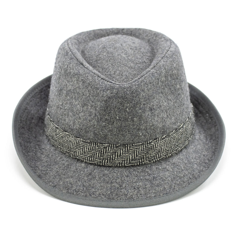 Trilby Style Fedora with Herringbone Ribbon