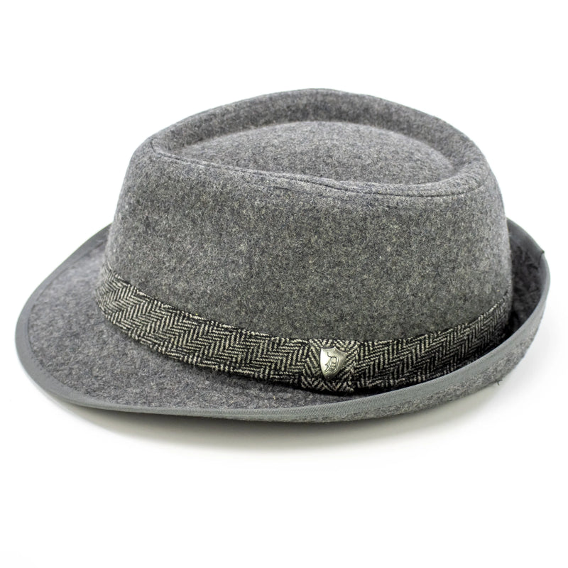 Trilby Style Fedora with Herringbone Ribbon