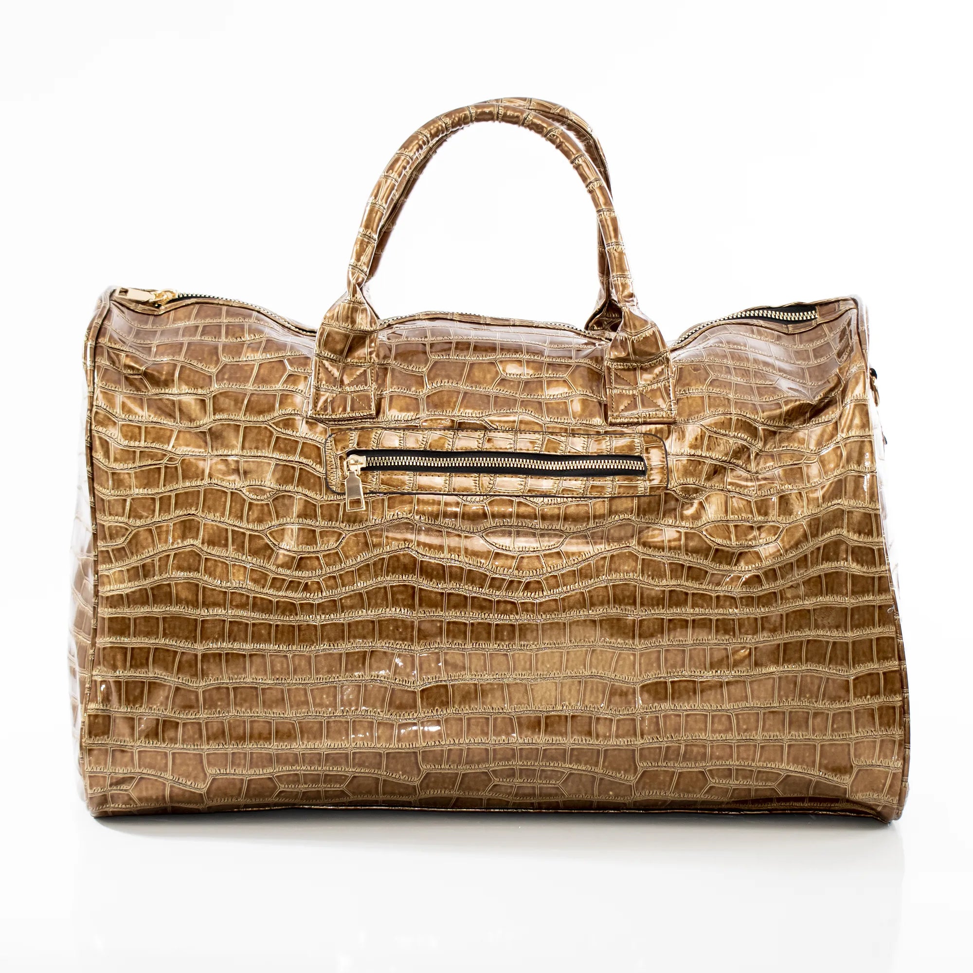 Gold Leather Travel Bag