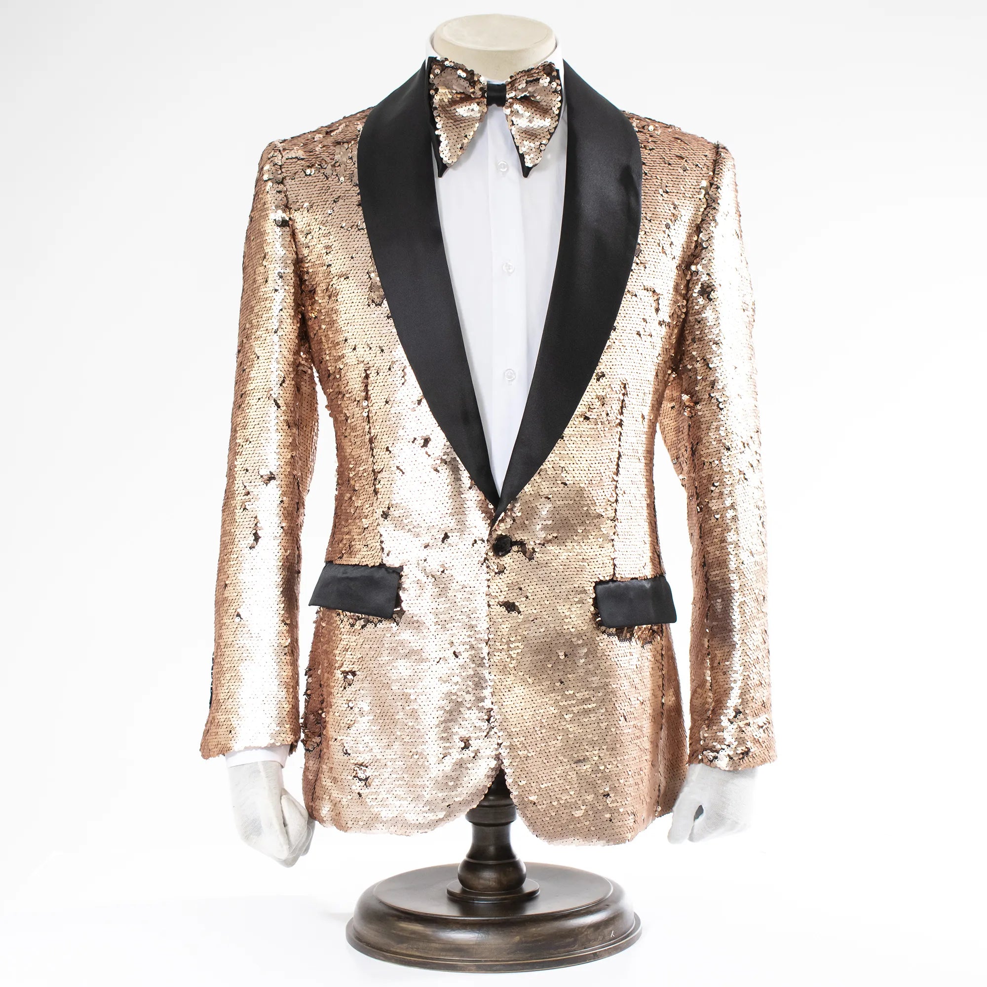 Men's Rose Gold Slim-Fit Sequin Dinner Jacket