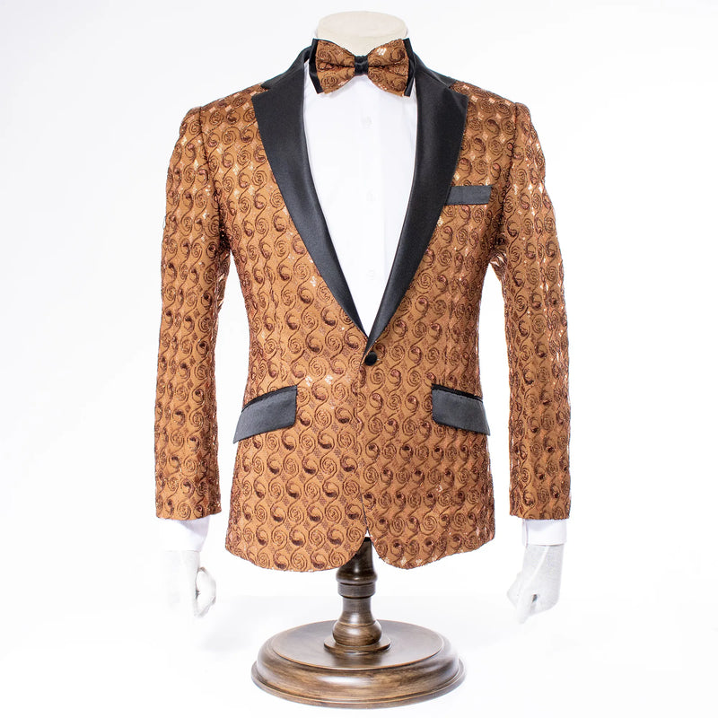 Taupe Spiral Slim-Fit Dinner Jacket