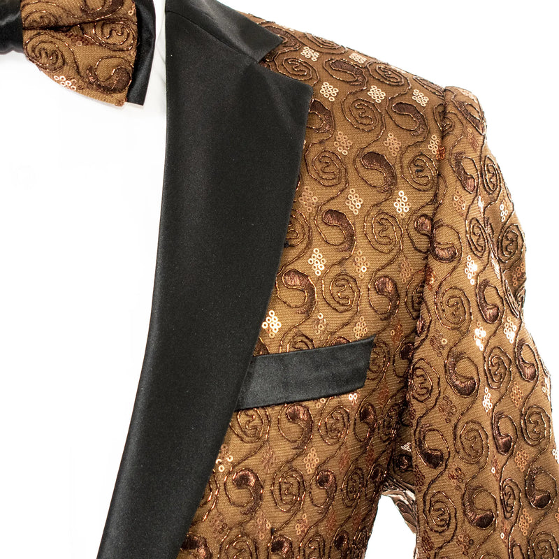 Taupe Spiral Slim-Fit Dinner Jacket