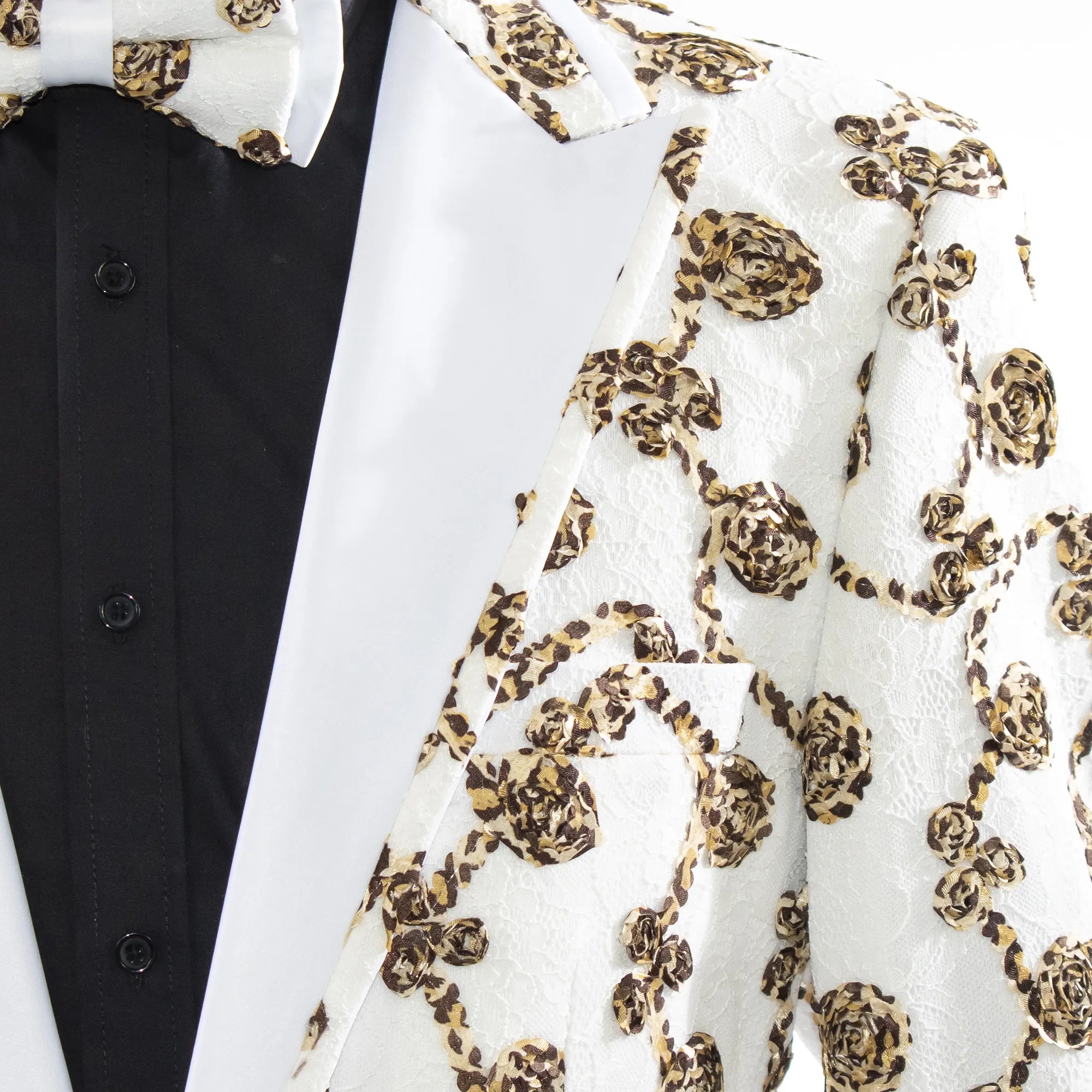 White Woven Floral Jacket