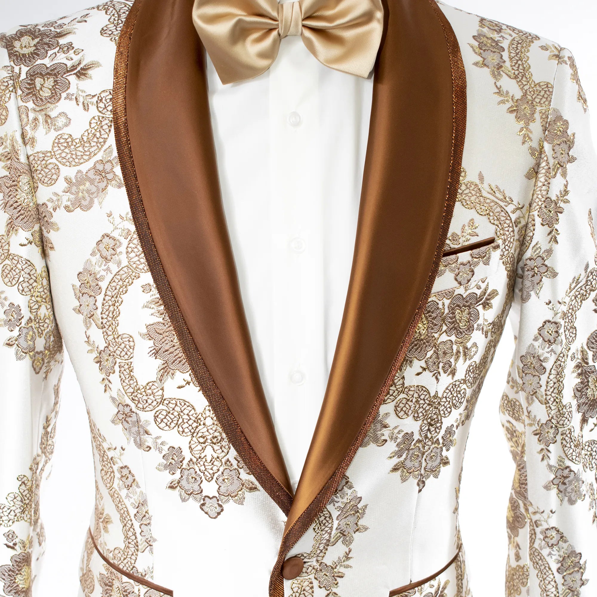 Men's Bronze And White Floral Dinner Jacket