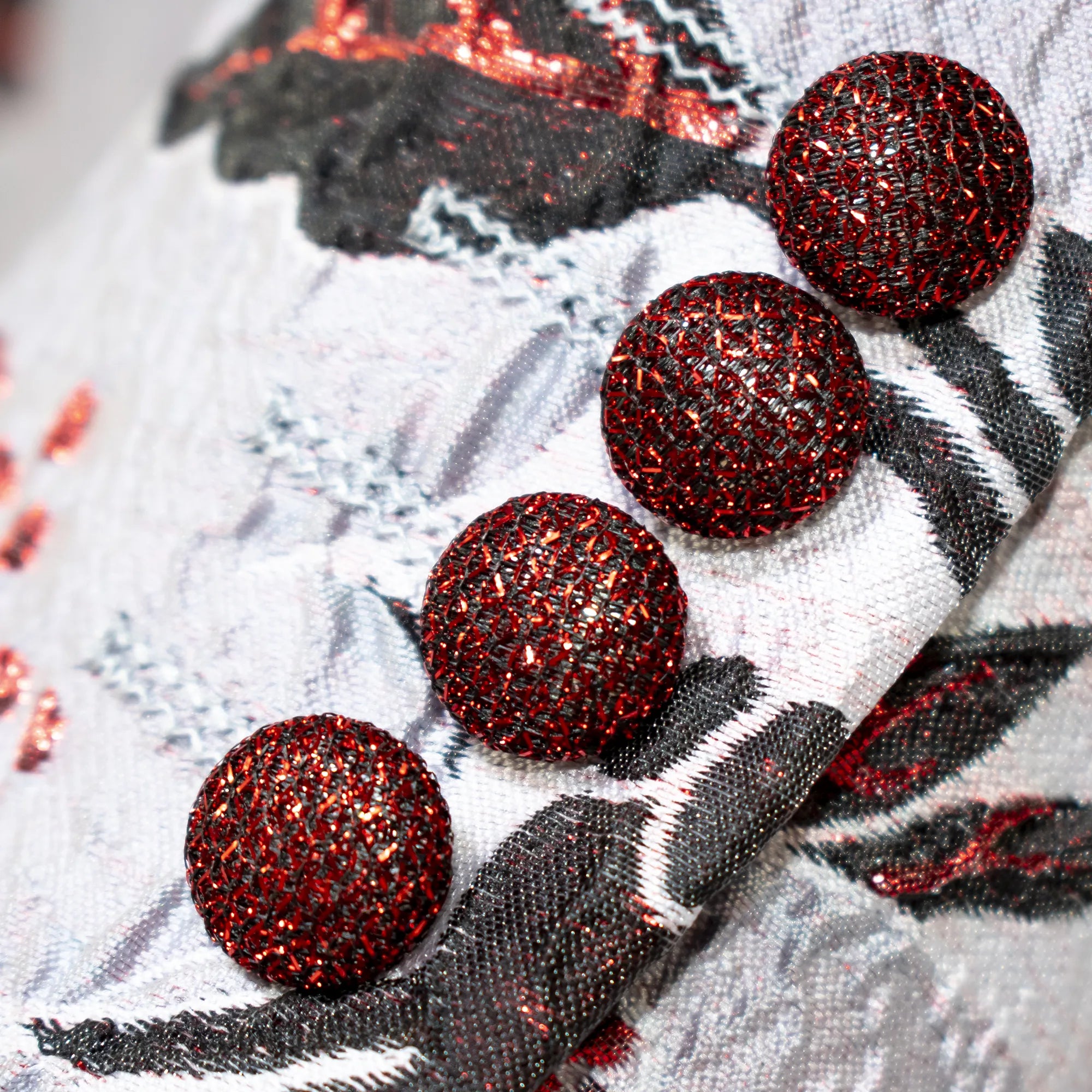 Burgundy 3D Embroidered Baroque Slim-Fit Jacket