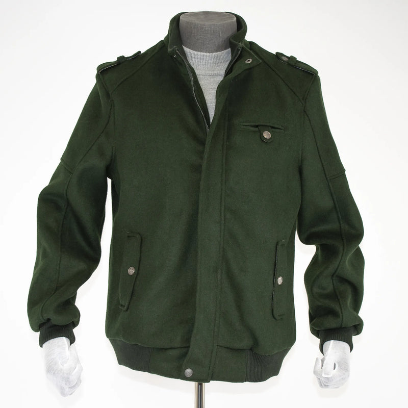 Green Suede Velvet Retro Bomber