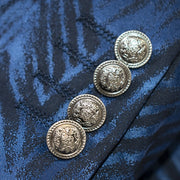 Navy Blue 3-Piece Slim-Fit Tuxedo Cufflinks