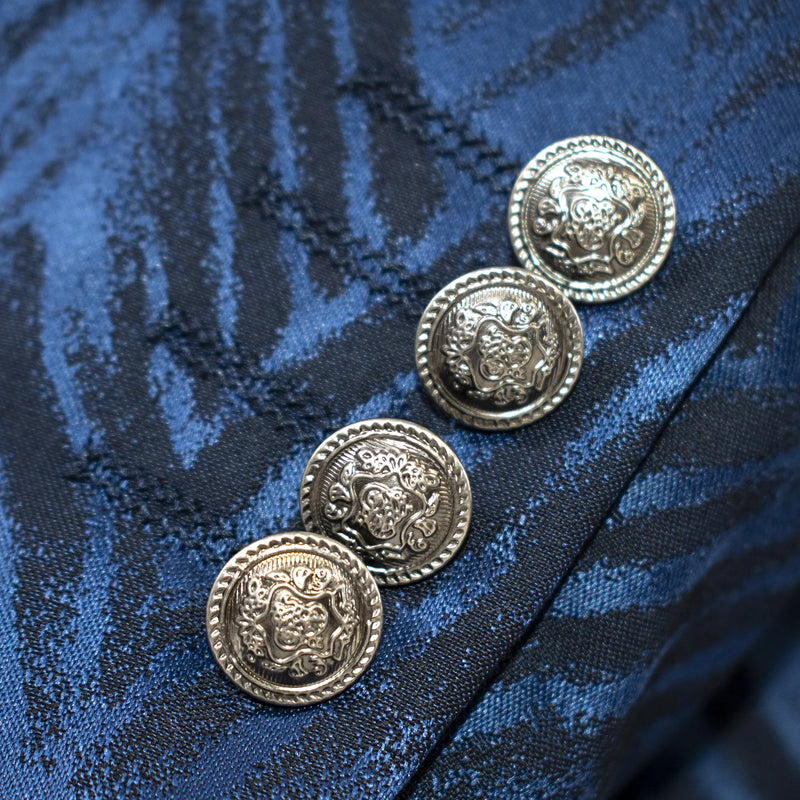 Navy Blue 3-Piece Slim-Fit Tuxedo Cufflinks