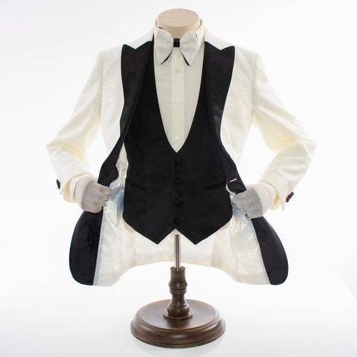Off-White Sparkle 3-Piece Slim-Fit Tuxedo