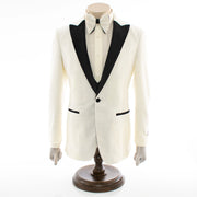 Off-White Sparkle 3-Piece Slim-Fit Tuxedo