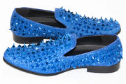 Men's Royal Blue Glittered Spike Loafer