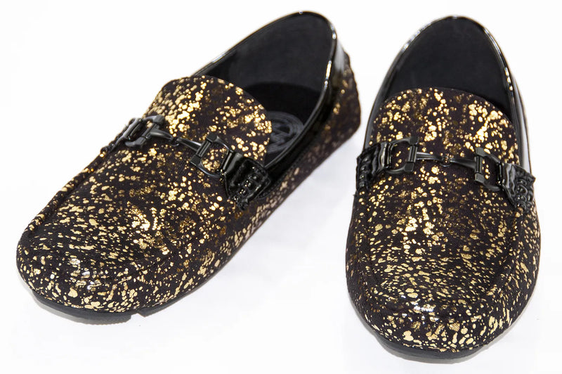 Gold & Black Driving Loafer