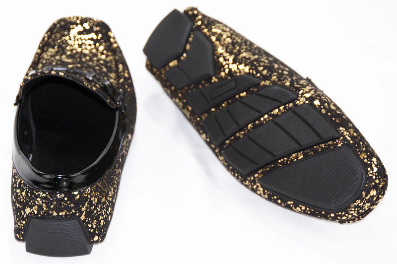 Gold & Black Driving Loafer
