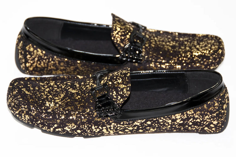 Gold & Black Driving Loafer