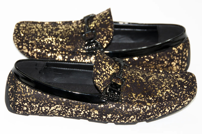 Gold & Black Driving Loafer