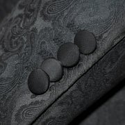 Black Paisley 3-Piece Slim-Fit Tuxedo - Cuffs