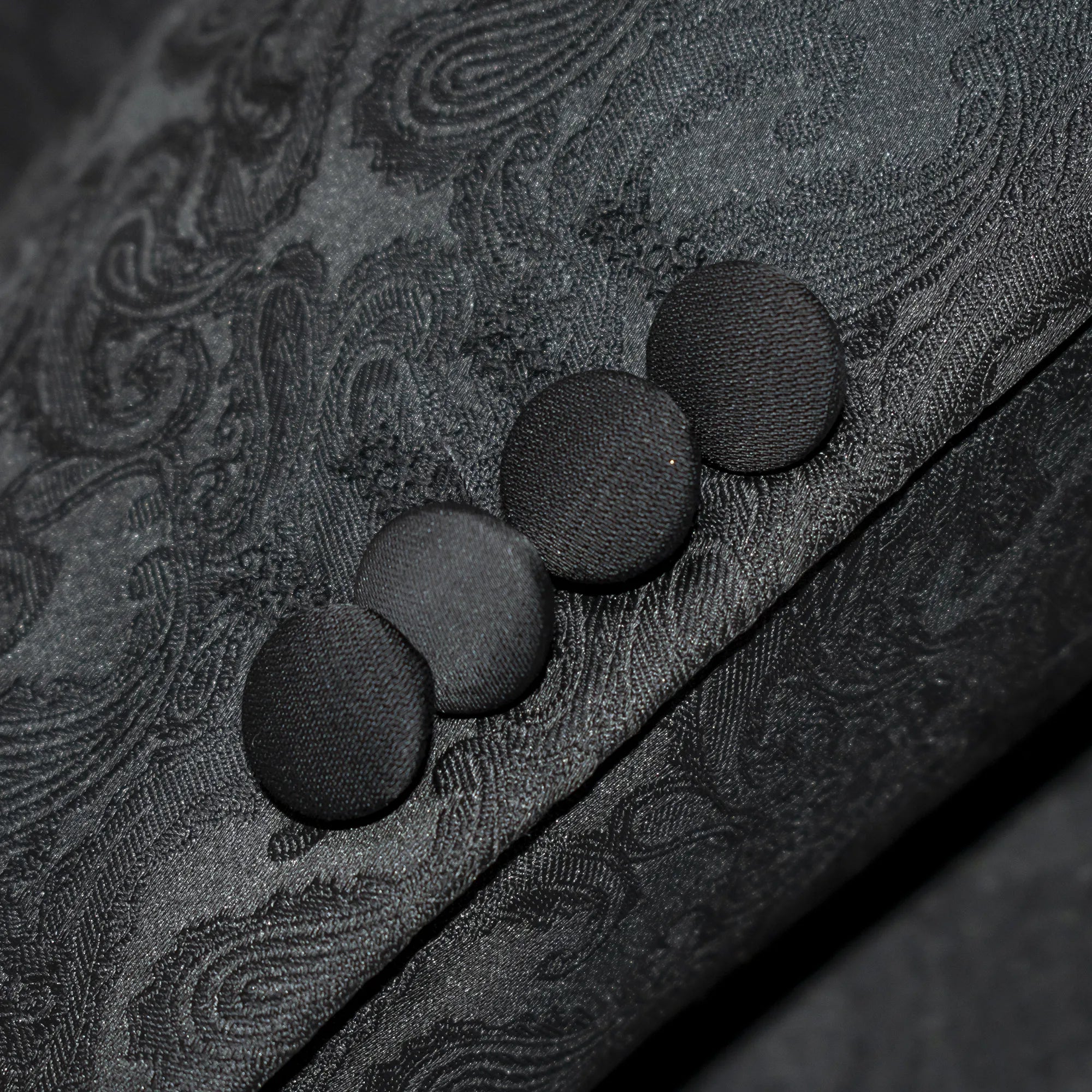 Black Paisley 3-Piece Slim-Fit Tuxedo - Cuffs