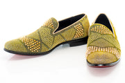 Men's Gold Studded Spiked Dress Loafer
