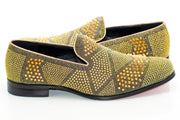 Men's Gold Studded Spiked Dress Loafer