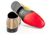 Men's Gold Studded Spiked Dress Loafer