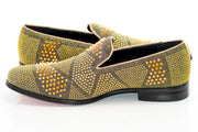 Men's Gold Studded Spiked Dress Loafer