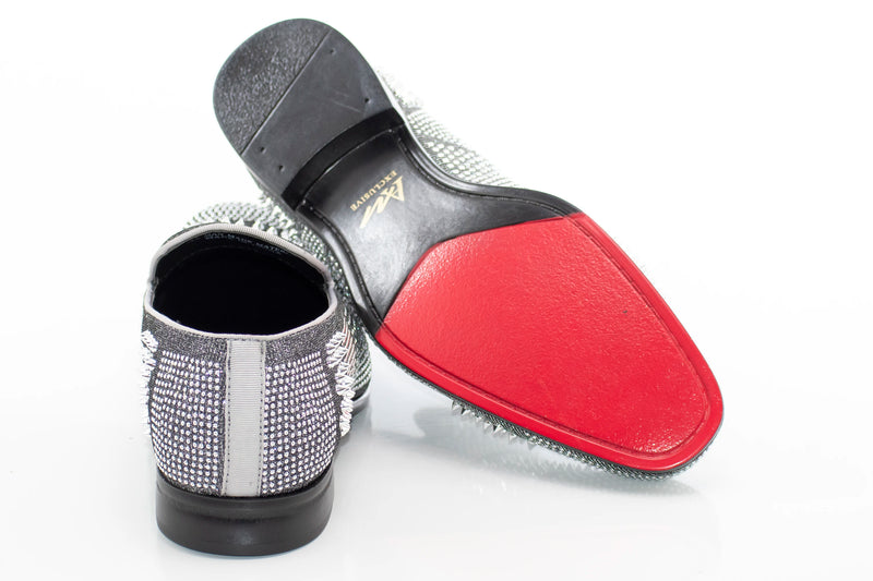 Men's Silver Studded Spiked Dress Loafer