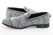 Men's Silver Studded Spiked Dress Loafer
