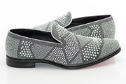 Men's Silver Studded Spiked Dress Loafer