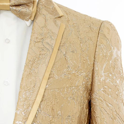 Men's Beige Damask 2-Piece Slim-Fit Tuxedo Notch Lapel