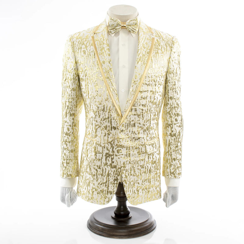 Men's Gold Metallic 2-Piece Slim-Fit Tuxedo 
