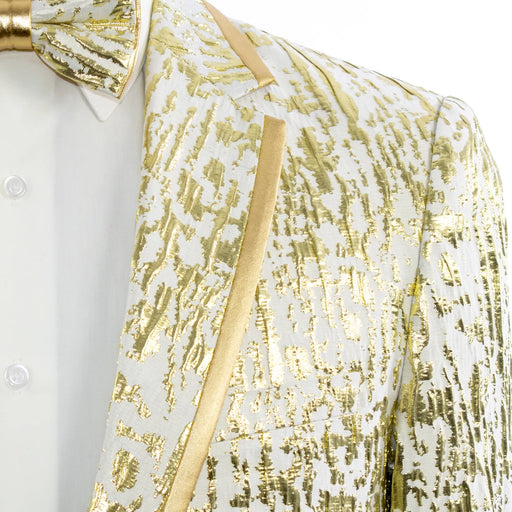 Men's Gold Metallic 2-Piece Slim-Fit Tuxedo Notch Lapel